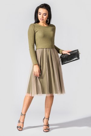 TessDress: Нарядное платье с трикотажным верхом и фатиновой юбкой «Фиби» 1630 - фото 1