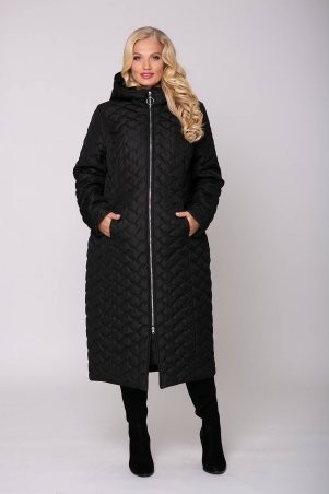 Tatiana: Стеганое пальто с капюшоном ЭЛИН черное - фото 1