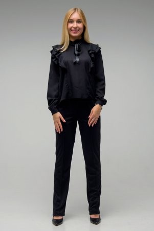 First Land Fashion: Блуза Мимоза черная СБМ2622 - фото 1