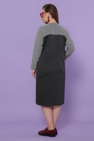 Glem: Платье Джоси-БФ д/р т.серый-лапка м.черная p51159 - фото 4