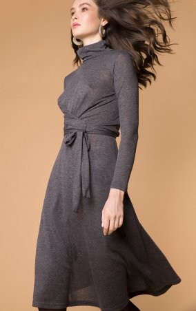 MR520: Трикотажное платье с втачным поясом MR 229 2243 0819 Gray - фото 3