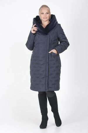 Caramella: Зимнее пальто с отделкой CR-50160-BLU - фото 1