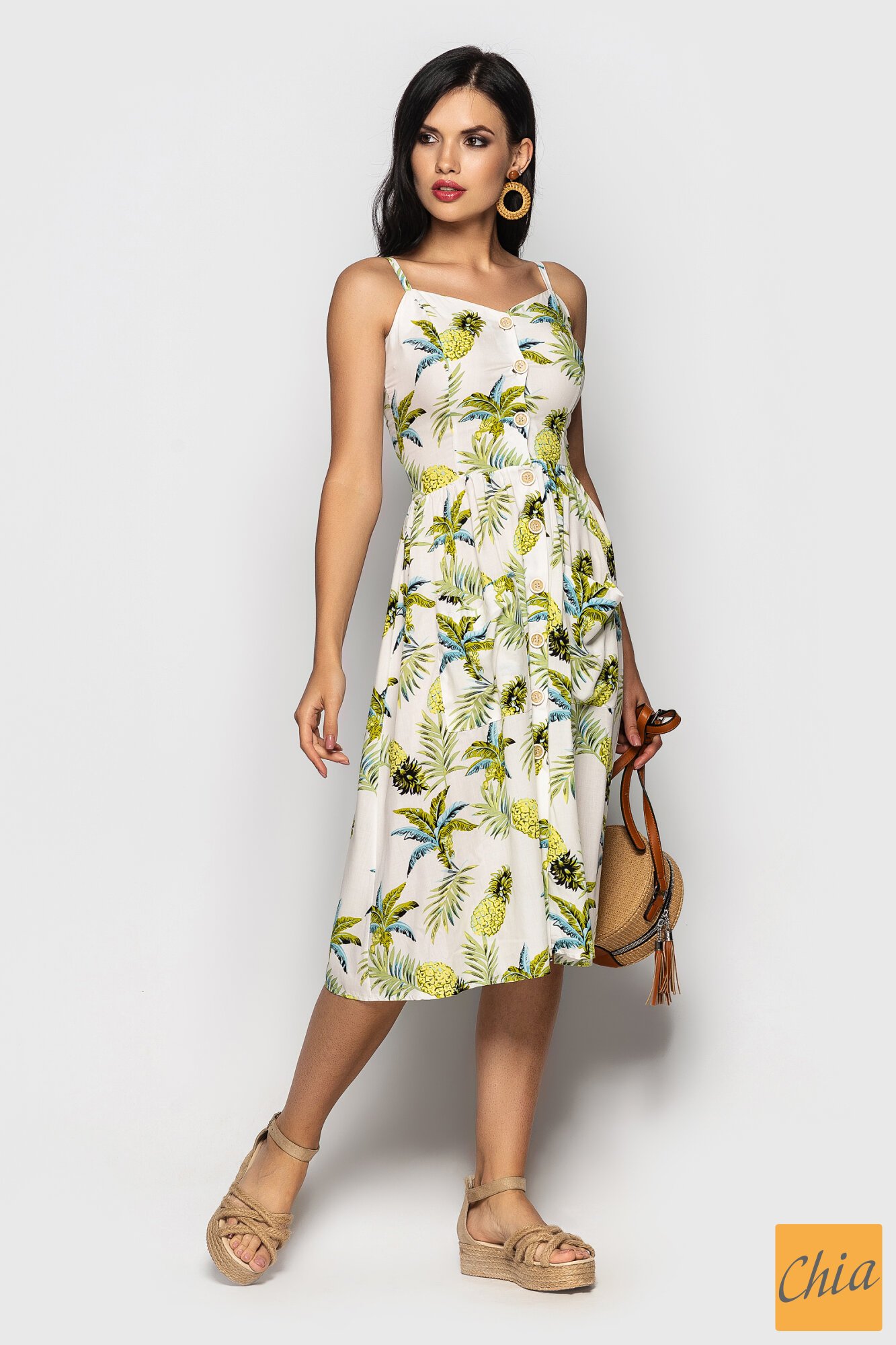Сарафан Bianca белый ананас