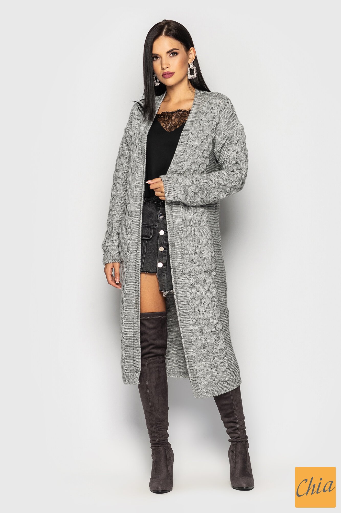 Кардиган вязаный Solomia Серый