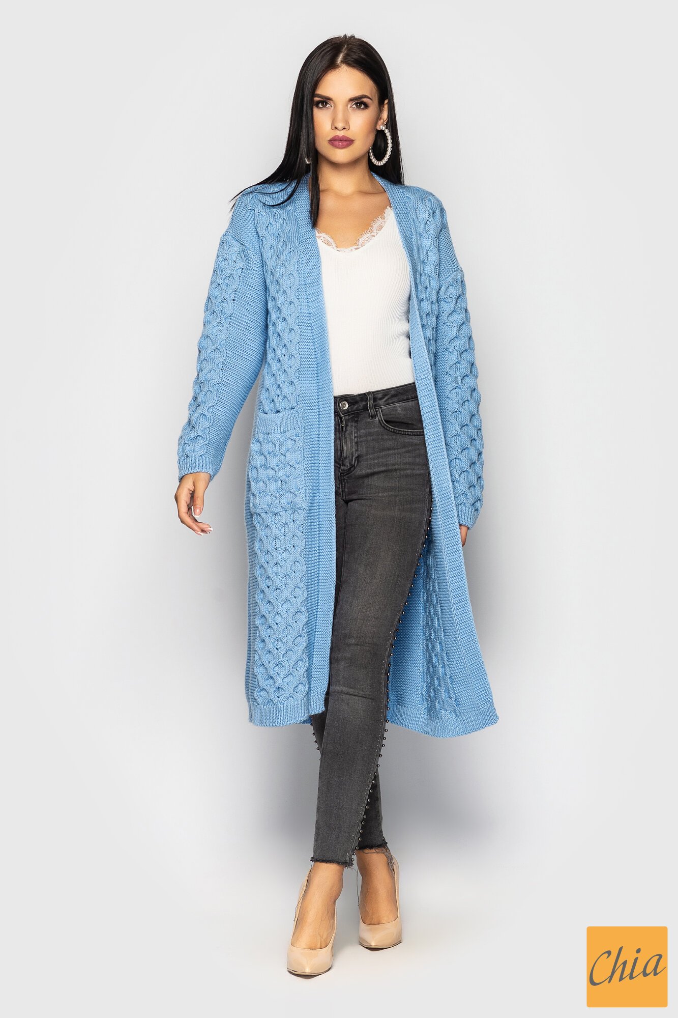 Кардиган вязаный Solomia Голубой
