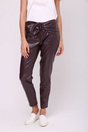 Zarema: Кожаные брюки фиолет za2097-1 - фото 1