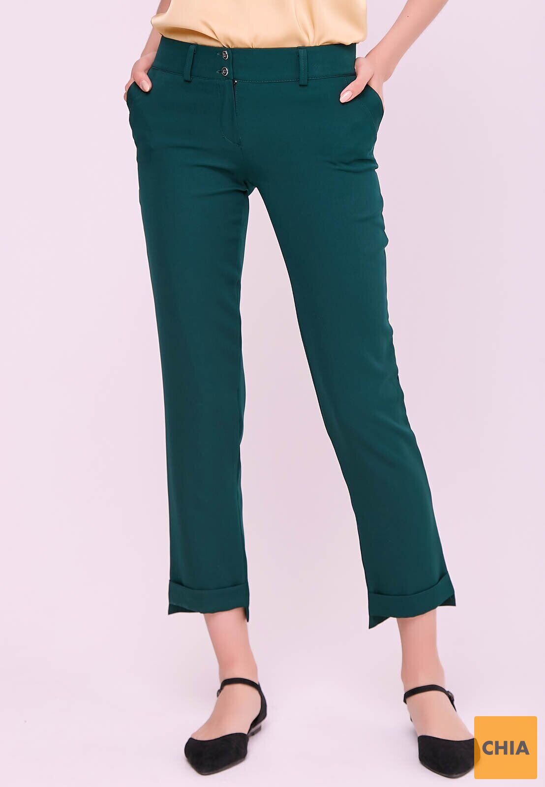 Женские укороченные узкие брюки бутылка