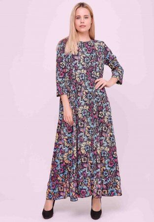 Zarema: Длинное платье с цветочным принтом бордо za2021-1 - фото 1