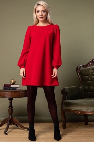 Garda: Красное Платье Со Сборками На Плечах 300888 - фото 1
