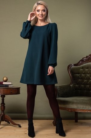 Garda: Темно-Зеленое Платье Со Сборками На Плечах 300889 - фото 1