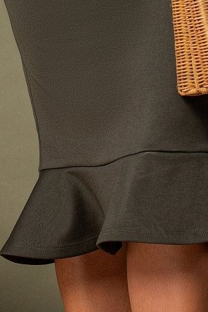 Garda: Обтягивающее Платье Хаки С Оборкой По Низу 300890 - фото 4