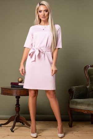 Garda: Светло-Розовое Платье С Поясом И Рукавом 1/2 300892 - фото 1