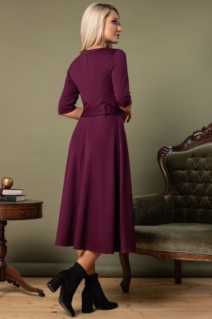 Garda: Бордовое Платье С Поясом И Пряжкой 300897 - фото 3