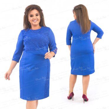 Ninele Style: Нарядное женское платье голубого цвета 377-2 - фото 4