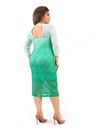 Ninele Style: Романтическое  гипюровое женское платье зеленого цвета 383 - фото 3