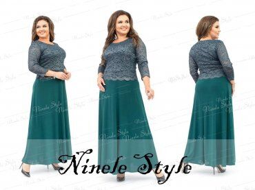 Ninele Style: Нарядное вечернее зеленое женское платье модель 316-1 - фото 4