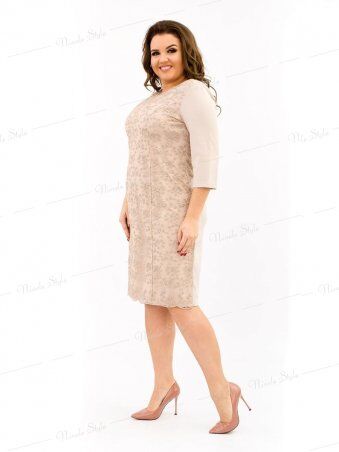 Ninele Style: Великолепное нарядное бежевое женское платье 334-5 - фото 4