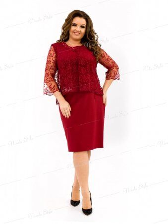 Ninele Style: Благородное красное женское платье 337-5 - фото 4