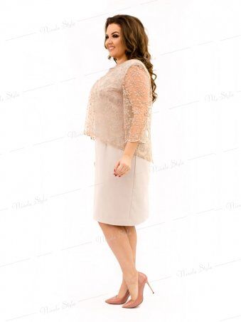 Ninele Style: Благородное бежевое женское платье 337-3 - фото 3