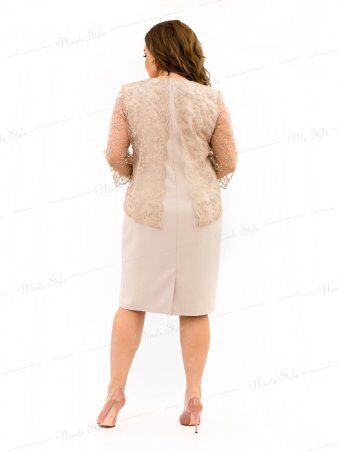Ninele Style: Благородное бежевое женское платье 337-3 - фото 4