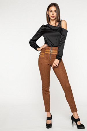 Itelle: Замшеві штани рудого кольору Кіана 4122 - фото 3
