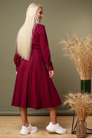 Garda: Бордовое Платье С Кружевом По Рукавам И Юбке 300900 - фото 3