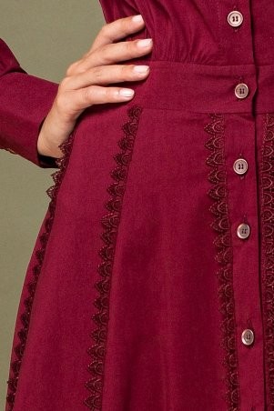 Garda: Бордовое Платье С Кружевом По Рукавам И Юбке 300900 - фото 4