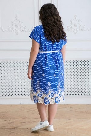 Tatiana: Платье с купоном из прошвы ДЕРСИ голубое - фото 3