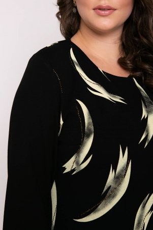 Tatiana: Комбинированное прямое платье КЭРИН черное - фото 4