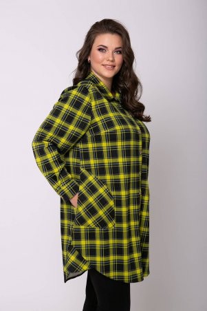 Tatiana: Рубашка-туника в клетку ЛОРЕНС желтая - фото 1