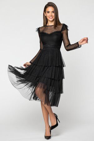 Itelle: Ошатне плаття чорного кольору зі спідницею з фатину Джессі 51123 - фото 1