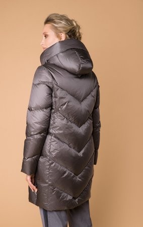 MR520: Теплая стеганная куртка с капюшоном MR 202 2203 0819 Gray - фото 4