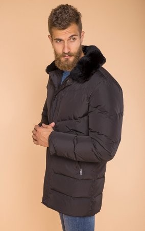 MR520: Теплая куртка с меховым воротником MR 102 1693 0819 Black - фото 3