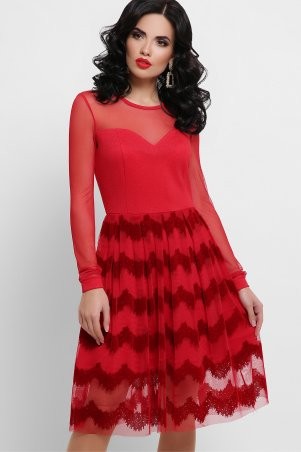 Glem: Платье Алина д/р красный p52858 - фото 1