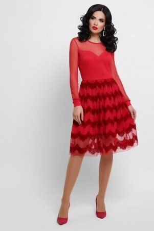 Glem: Платье Алина д/р красный p52858 - фото 2