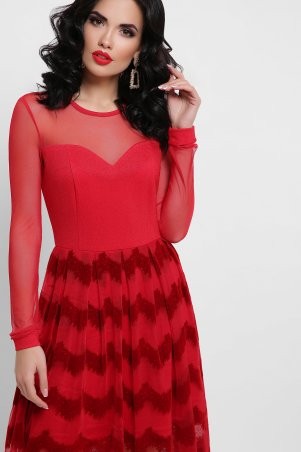 Glem: Платье Алина д/р красный p52858 - фото 4