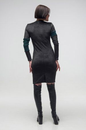 First Land Fashion: Платье Махаон черное с зеленым ТПМ 2813 - фото 2