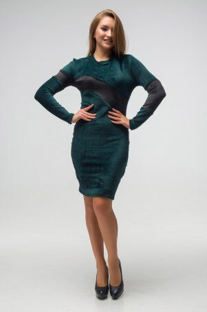 First Land Fashion: Платье Махаон зеленое с черным ТПМ 2812 - фото 4