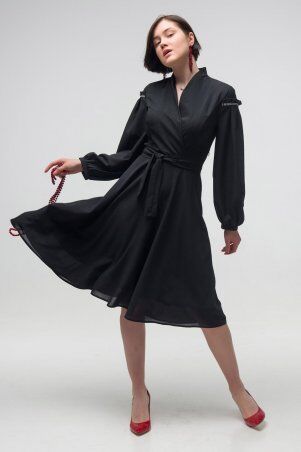 First Land Fashion: Платье Иллюзия черное ТПИ 2772 - фото 1