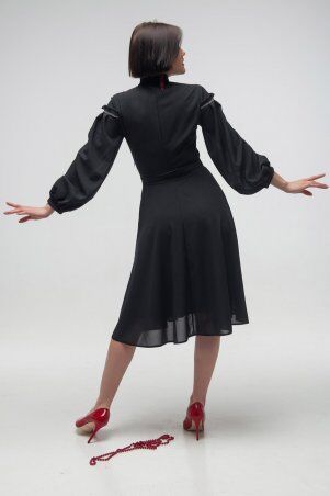 First Land Fashion: Платье Иллюзия черное ТПИ 2772 - фото 2
