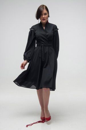 First Land Fashion: Платье Иллюзия черное ТПИ 2772 - фото 3