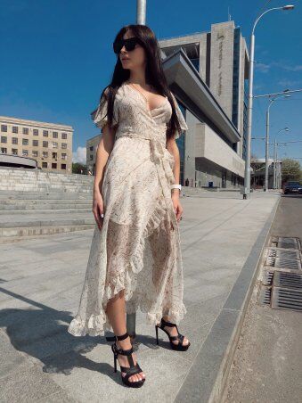 Domenica: Платье длинное с запахом Р 2470 - фото 1