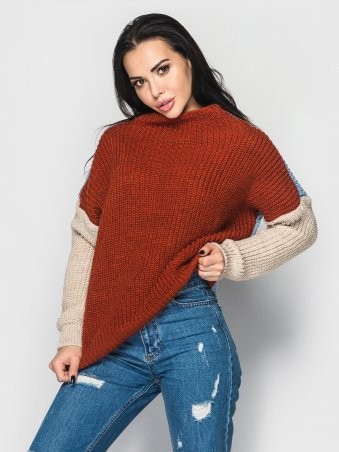 Свитер Vegas терракот-голубой-бежевый