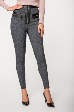 Трикотажные леггинсы на утеплителе серые Беат...