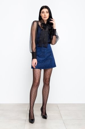 Zuhvala: Комплект (блуза + юбка + майка) Рони черный/синий люрекс - фото 2