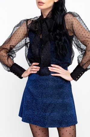 Zuhvala: Комплект (блуза + юбка + майка) Рони черный/синий люрекс - фото 4
