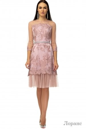 Angel PROVOCATION: Платье Лоранс пудровый на брусничном - фото 1