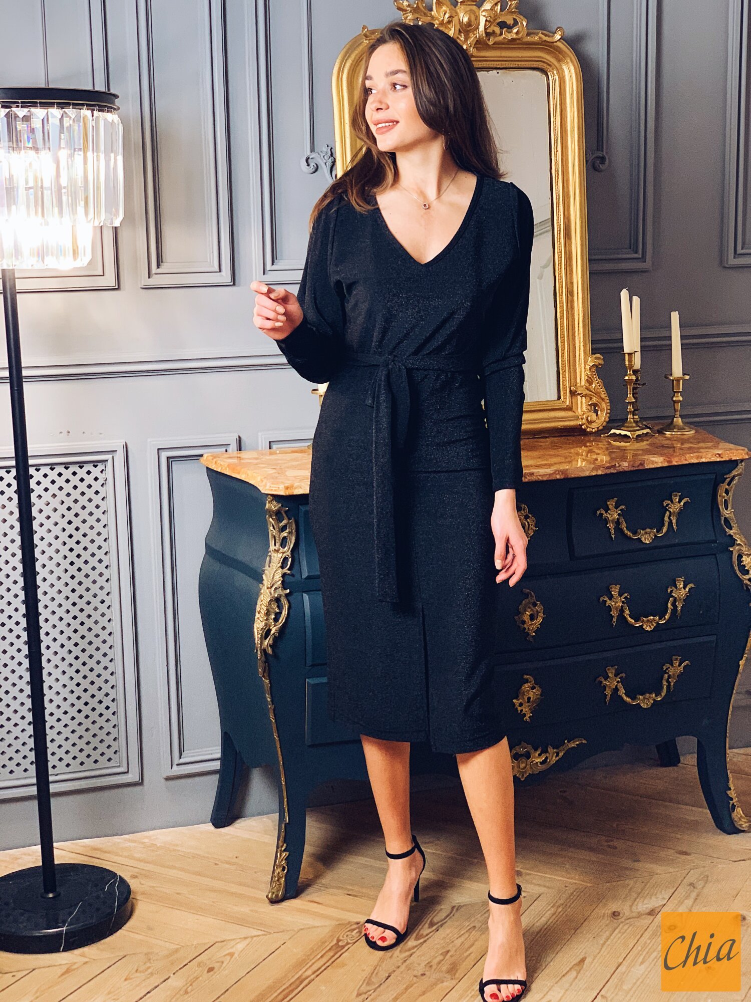 Платье блестящее золото