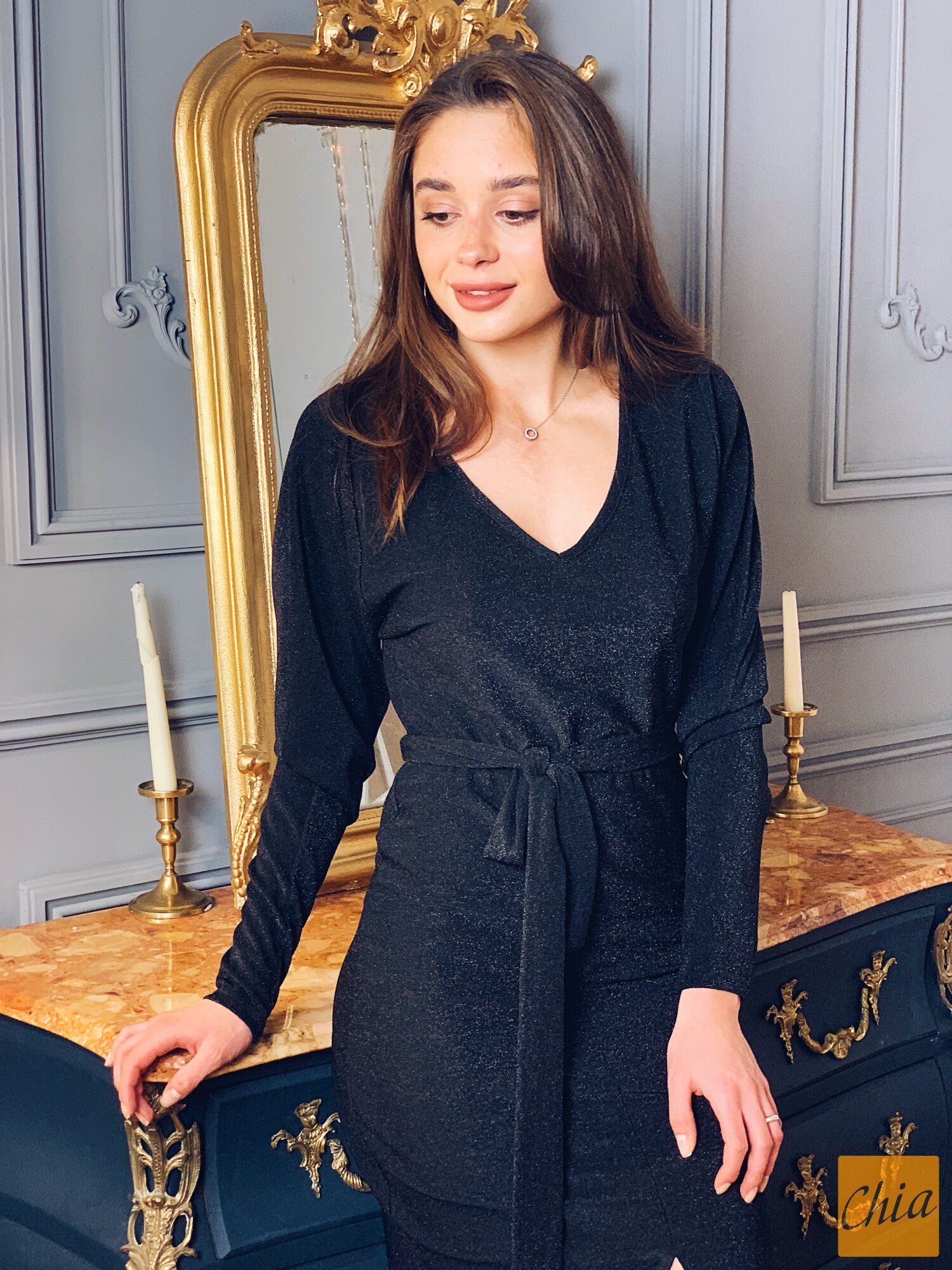 Платье блестящее золото