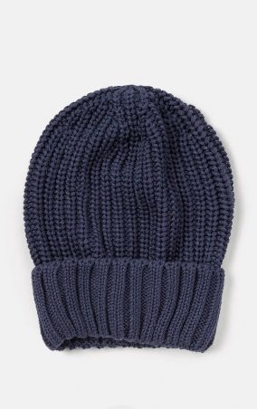 MR520: Теплая вязанная шапка с отворотом MR 226 2351 0919 Blue - фото 1